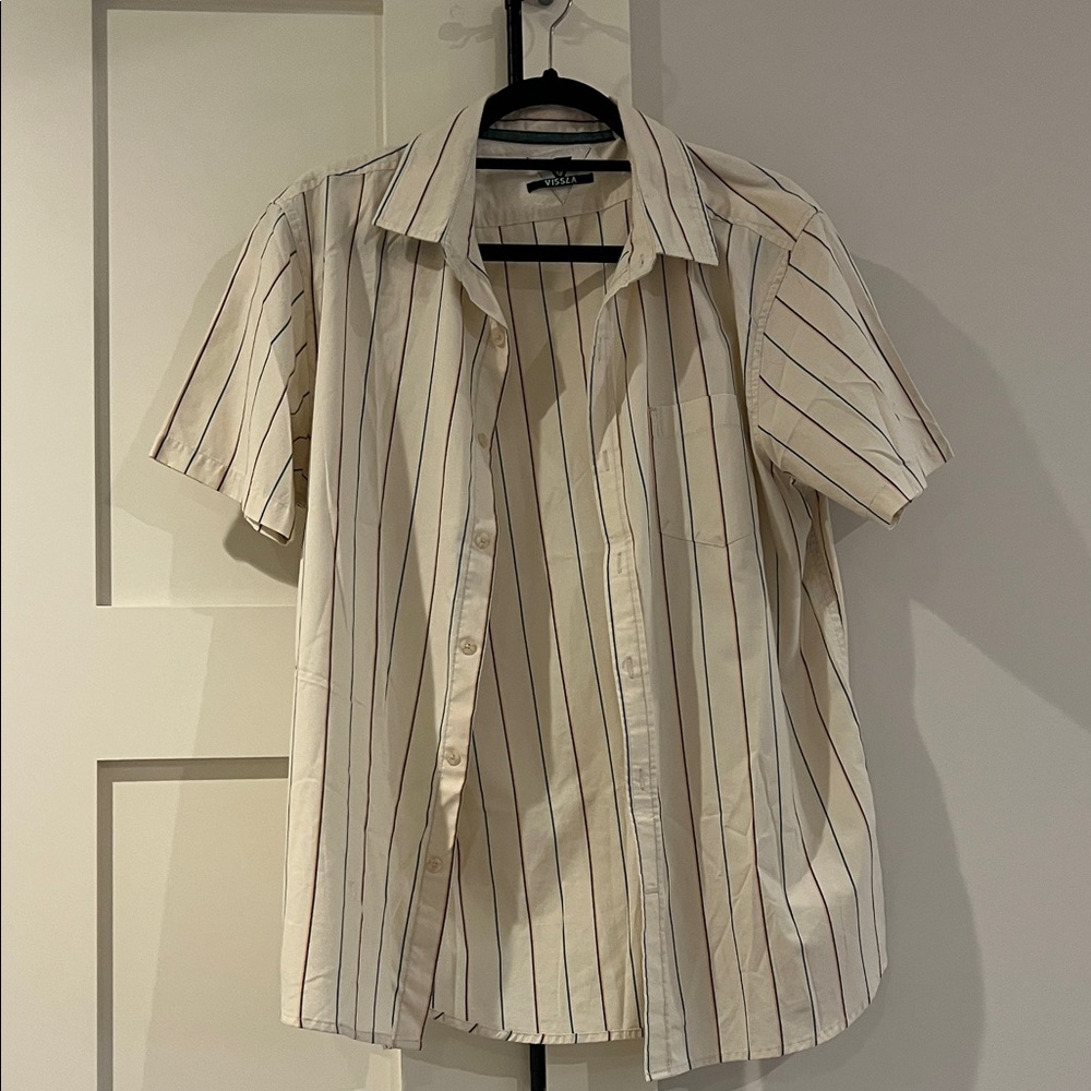 Men's Cream Striped Shirt